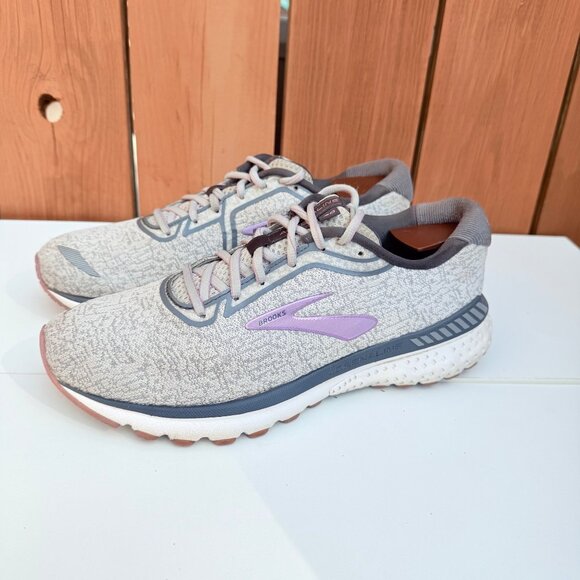 Brooks Adrenaline GTS 20 Womens Running Shoes Size 10.5 Gray & Purple - Picture 1 of 8